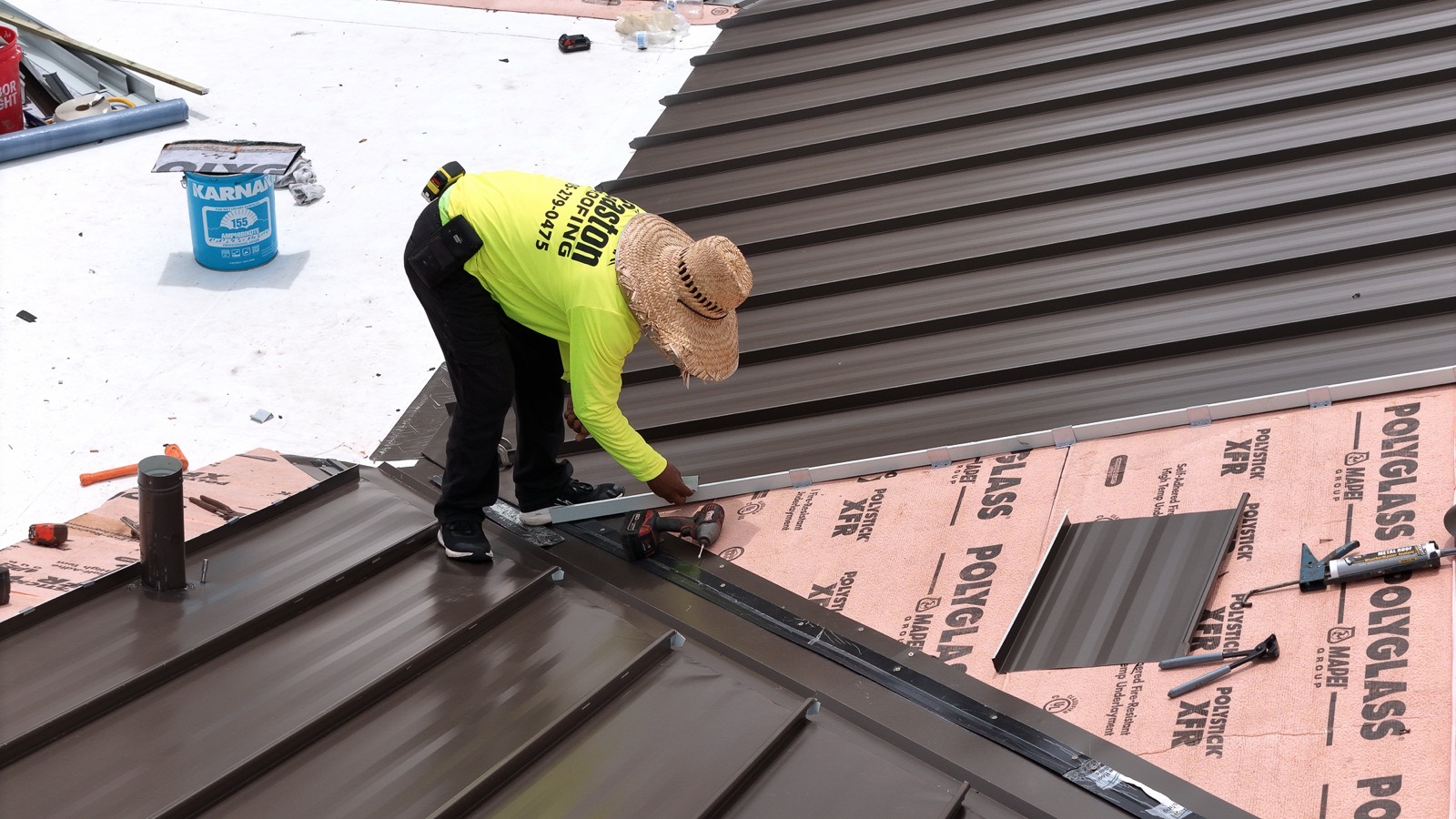 TPO membrane roof installed by Caston Roofing
