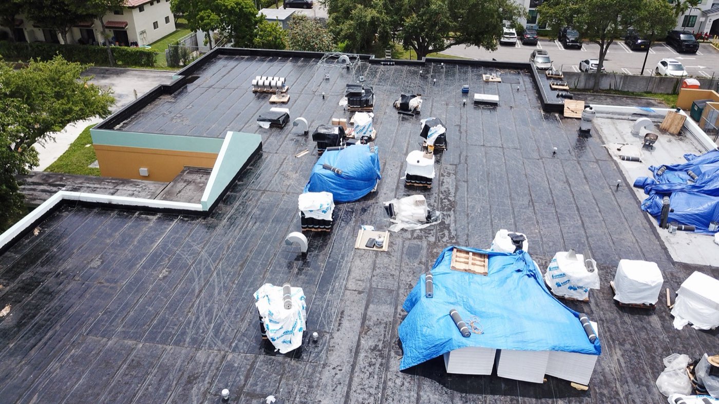 Commercial flat roof project by Caston Roofing