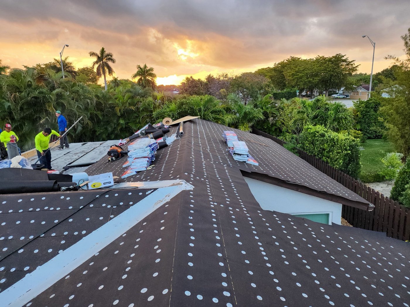 New tile roof installation in Miami